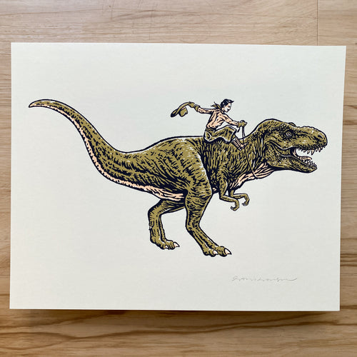 T-Rex Cowboy - Signed 8x10in Print #357