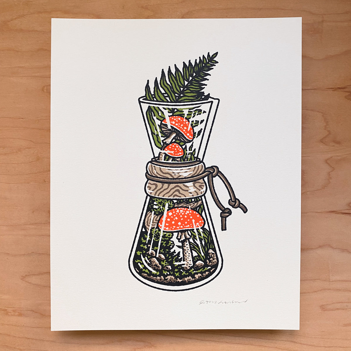 Chemex Mushrooms - Signed 8x10in Silkscreen Print