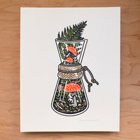 Chemex Mushrooms - Signed 8x10in Silkscreen Print