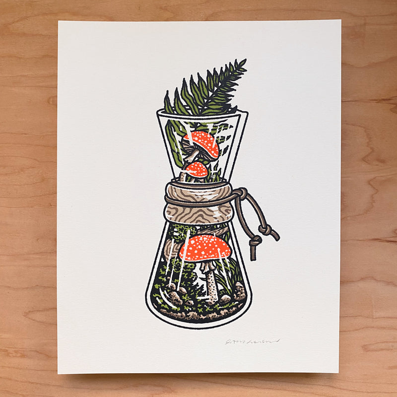 Chemex Mushrooms - Signed 8x10in Silkscreen Print