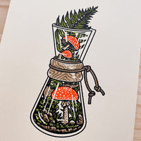 Chemex Mushrooms - Signed 8x10in Silkscreen Print
