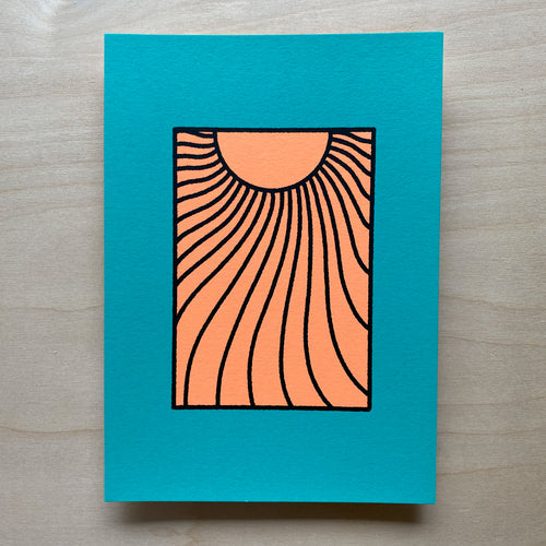 SOLD OUT. Sun Ray (Teal) - Signed 5x7in Print #165