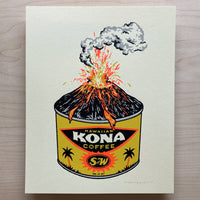 Kona Coffee Volcano - 8x10in Signed Silkscreen Print