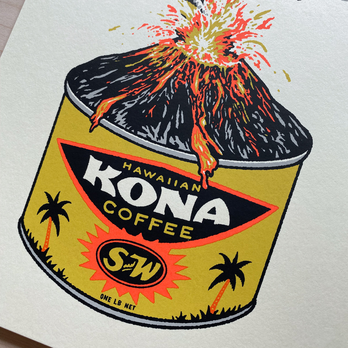 Kona Coffee Volcano - 8x10in Signed Silkscreen Print