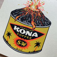 Kona Coffee Volcano - 8x10in Signed Silkscreen Print