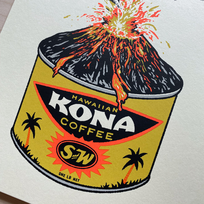 Kona Coffee Volcano - 8x10in Signed Silkscreen Print