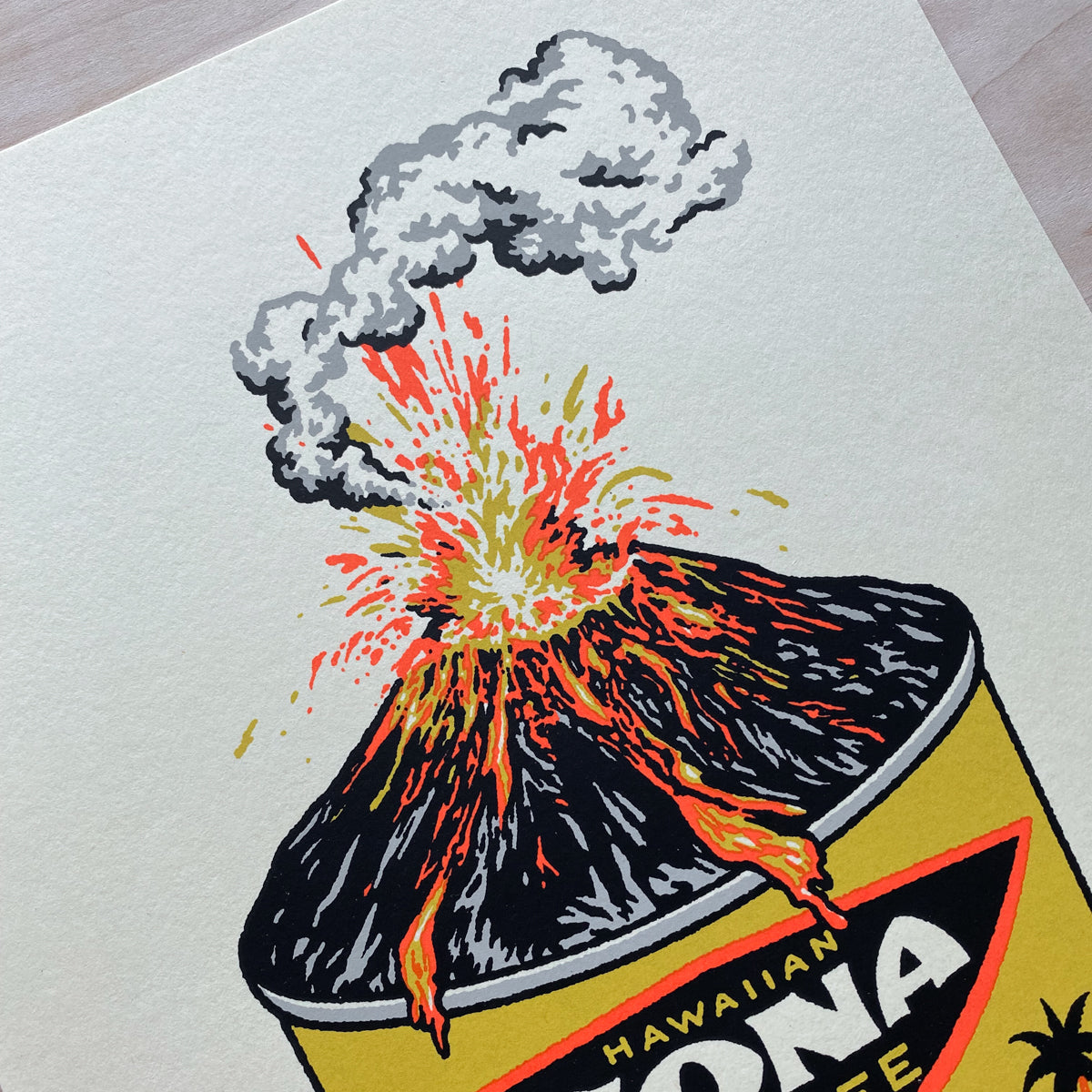 Kona Coffee Volcano - 8x10in Signed Silkscreen Print