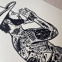 Tattooed Cowboy 1 - Signed 8x10in Silkscreen Print