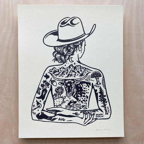 Tattooed Cowgirl 3 - Signed 8x10in Print #346