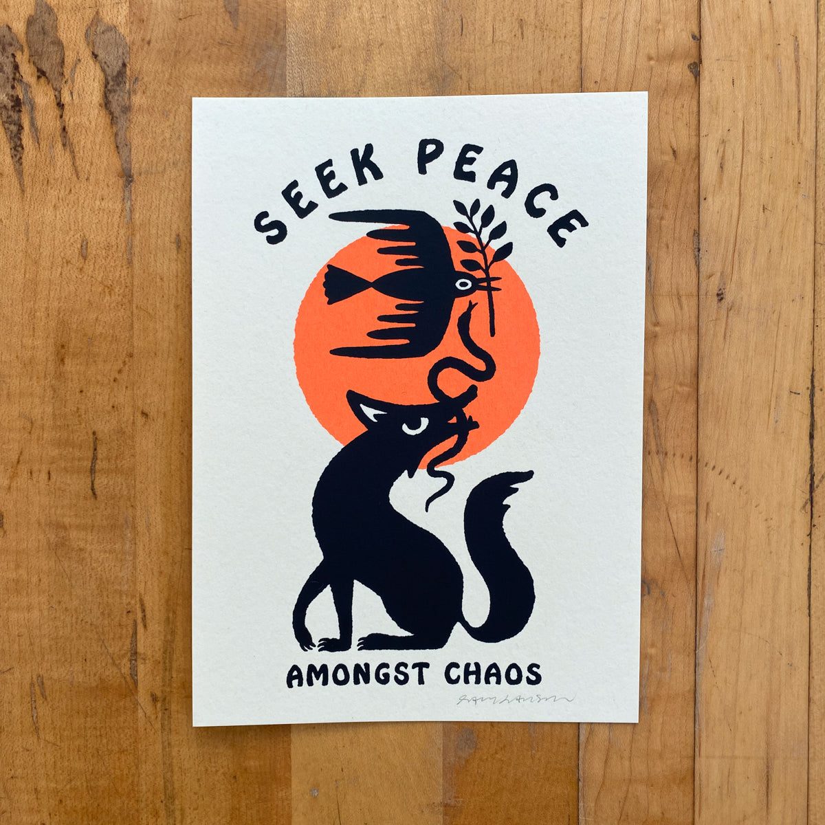 Seek Peace - Signed 5x7in Print #153