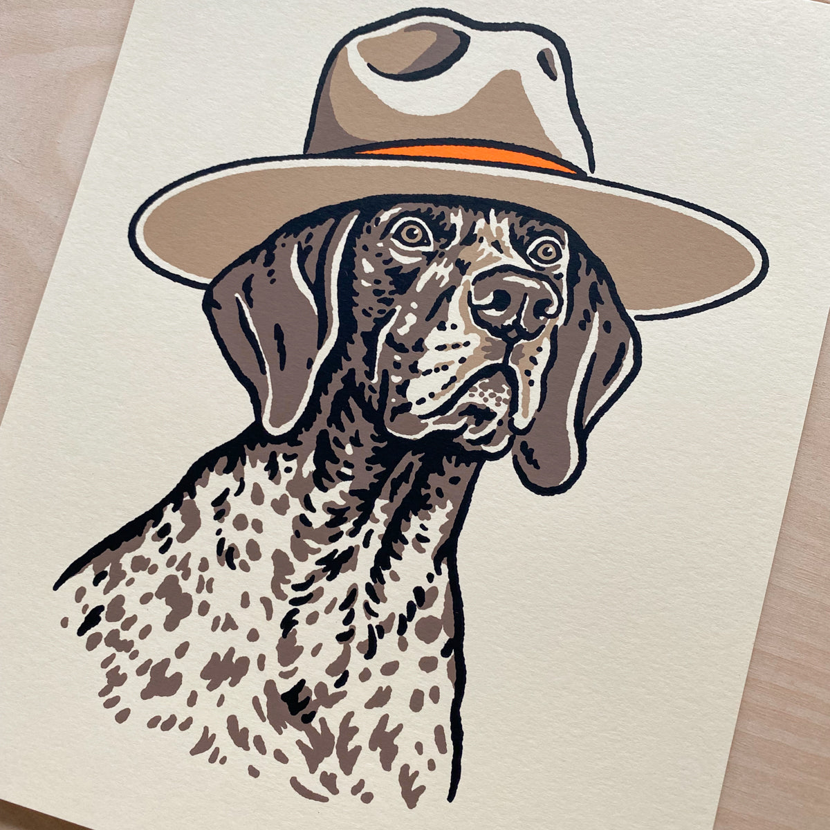 German Shorthaired Pointer Cowdog - Signed 8x10in Print #308