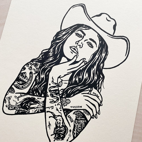 Tattooed Cowgirl 3 - Signed 8x10in Print #346