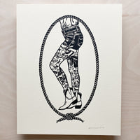 Tattooed Cowgirl Legs - Signed 8x10in Silkscreen Print