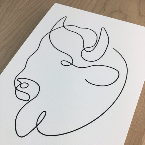 Mono Bison Head - Signed Print #130