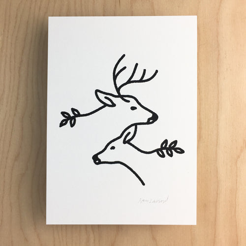 Together Deer - Signed Print #131