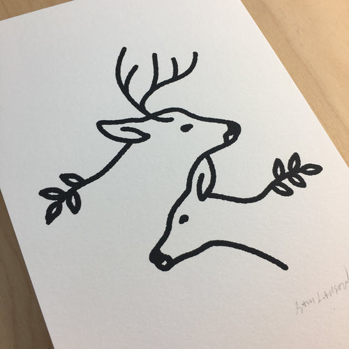 Together Deer - Signed Print #131