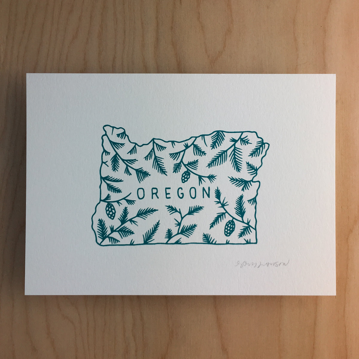 Oregon Pine - Signed 5x7 Inch Silkscreen Print