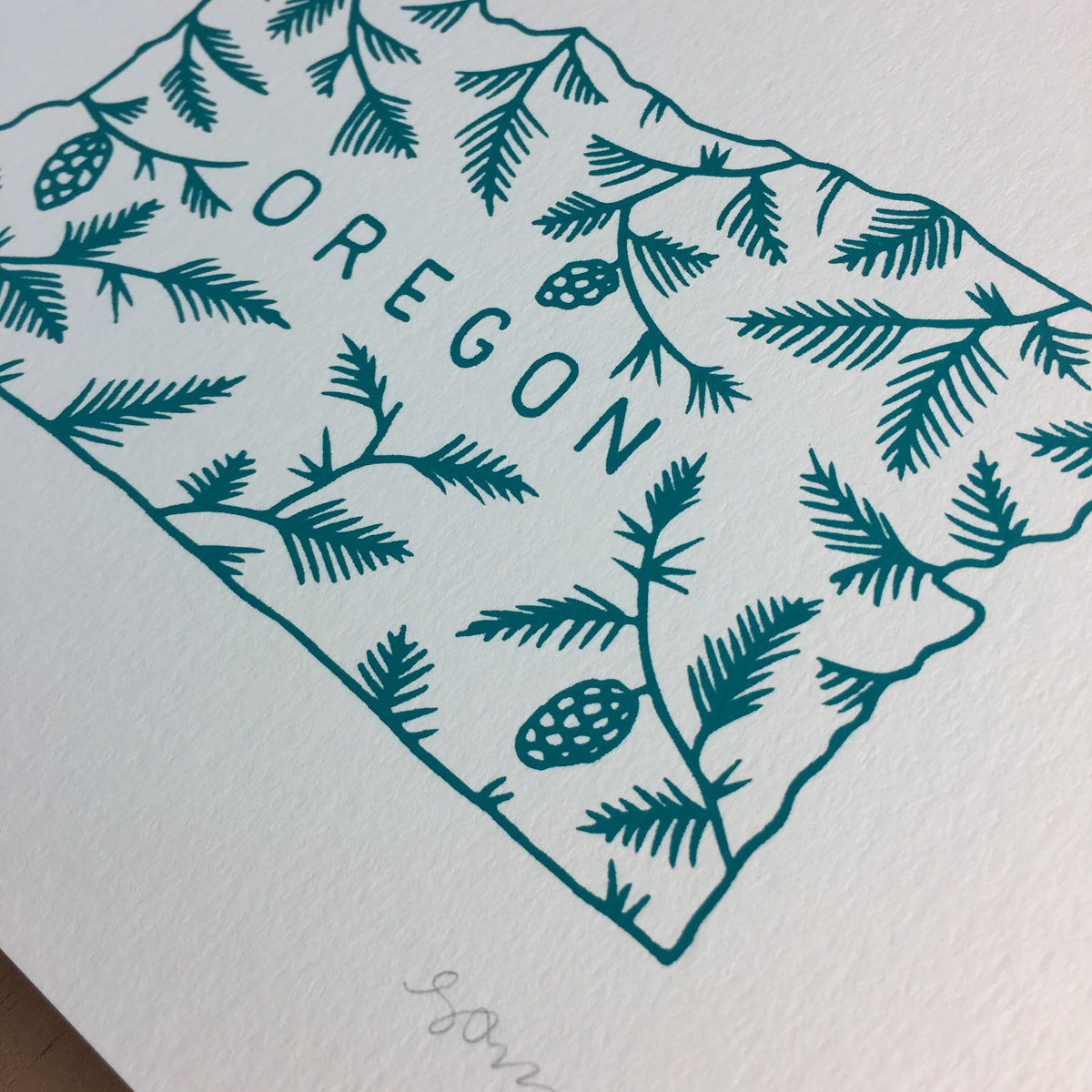 Oregon Pine - Signed 5x7 Inch Silkscreen Print