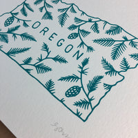 Oregon Pine - Signed 5x7 Inch Silkscreen Print