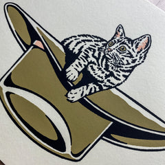 White Gold Kitten Hat - Signed 8x10in Print #299