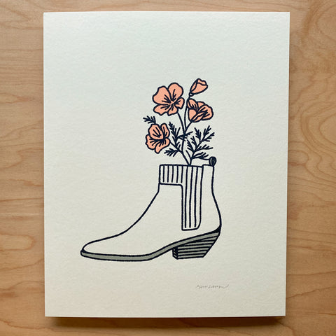 SOLD OUT. Lavender Boot - Signed 8x10in Print #302